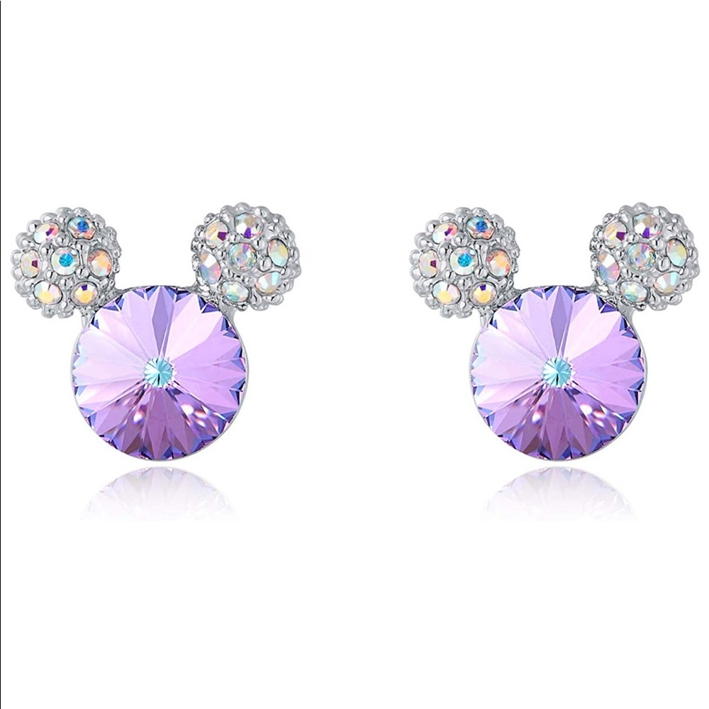 Mouse Stud Earrings f/ Girls Women Made w/Swarovsk